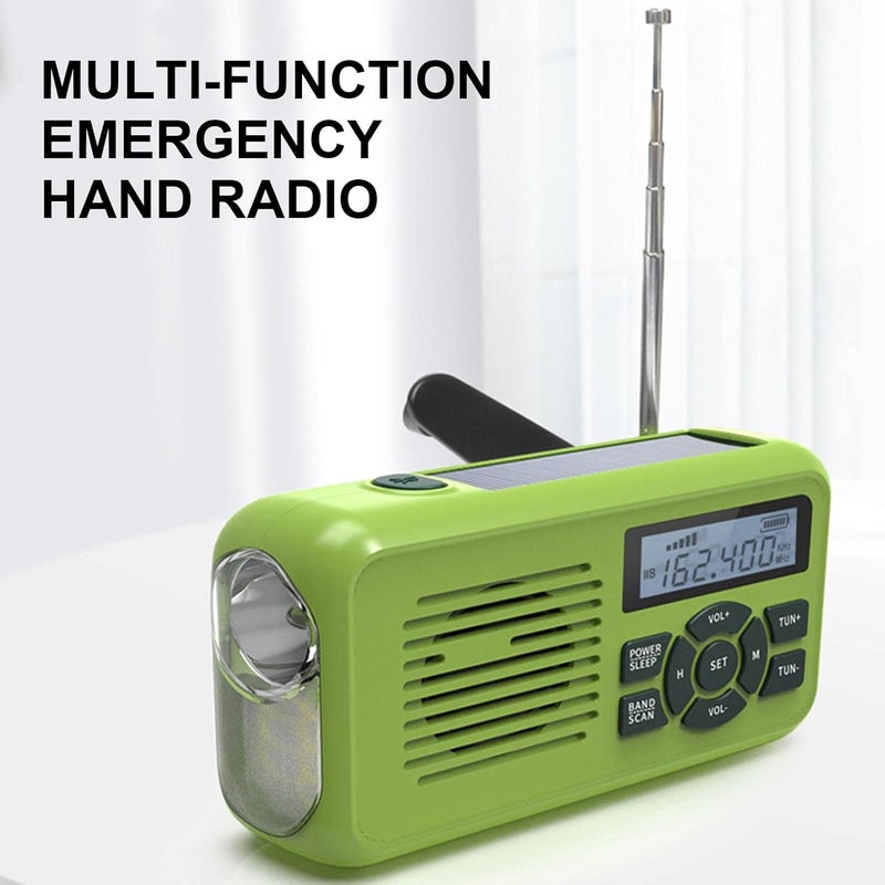 ويوبلز راديو يعمل بالطاقة الشمسية بسعة 2000 مللي أمبير، مزود ببطارية NOAA، راديو طوارئ للأحوال الجوية، مصباح يدوي، بنك طاقة محمول، راديو AM/FM، ومصباح LED للطوارئ الخارجية - Image 3